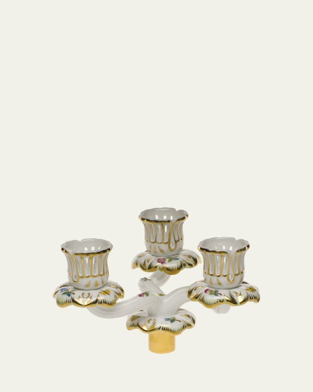 Queen Victoria Green Triple Candle Arm